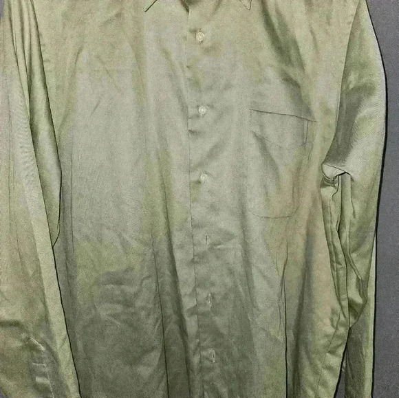 Geoffrey Beene Mens Long Sleeve Green Dress Shirt Size L - Picture 2 of 12
